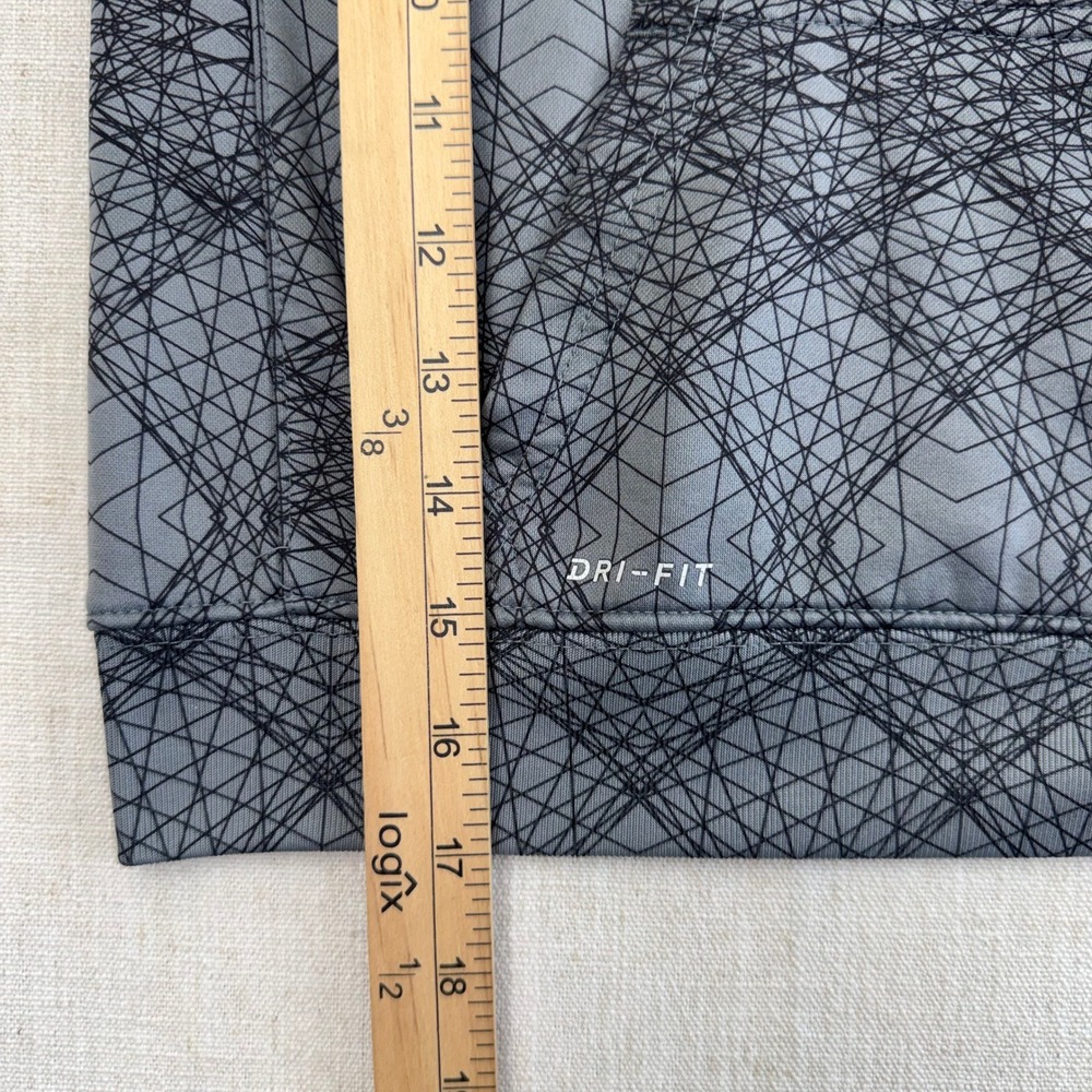 Nike Boys Dri-FIT Hoodie Grey Black Geometric Graphic Print Fleece Size 4 XS - Picture 10 of 12